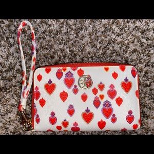 Tory Burch Red Heart Phone Wallet